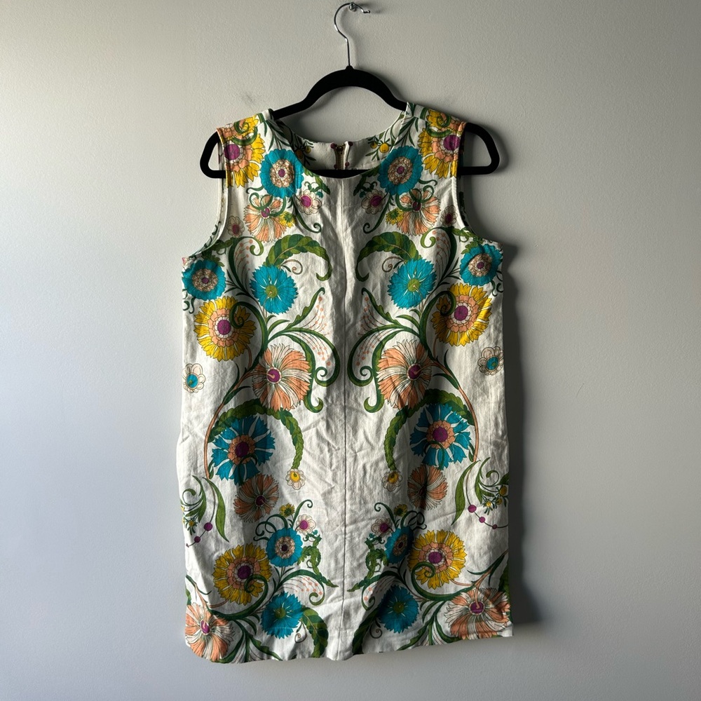 Elizabeth James multi color floral print sleeveless dress